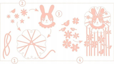 Set kreativ DIY Djeco Dream Catcher Lepurushi, për kalamaj 4+, shumëngjyrësh