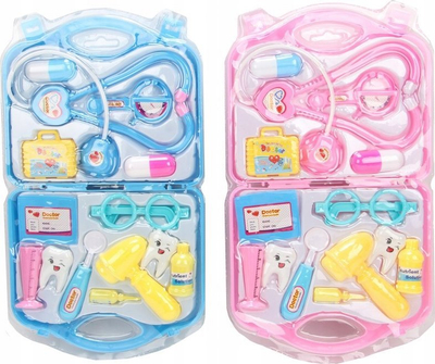 Set lodër mjeku Trifox, 15 pjesë, valixhe plastike, blu me ngjyra
