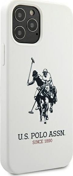 Mbrojtëse silikoni U.S. Polo ASSN për iPhone 12/12 Pro, e bardhë