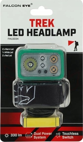 Llambë koke Falcon Eye Trek, LED 330 lm, e rikarikueshme, jeshile