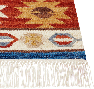 Tapet kilim leshi Wool JRARAT, 80 x 150 cm, lesh me pambuk, shumëngjyrësh