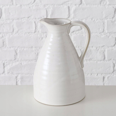 Krikë qeramike Boltze Tromona, stoneware, 22 cm, e bardhë