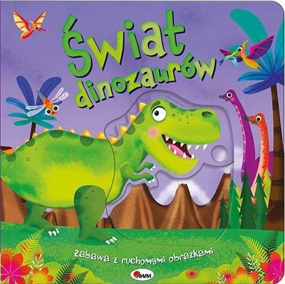 Libër interaktiv për fëmijë World of Dinosaurs Fun with Moving Pictures, dinosaurë, me ilustrime me ngjyra