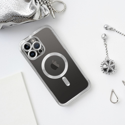 Заштитна маска OEM Electro MagSafe за iPhone 14 Pro Max, сребрена