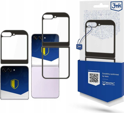 Mbrojtëse telefoni 3mk Satin Armor Case+ Flip për Samsung Galaxy Z Flip 5, qe e mbron nga goditjet, transparente me kornizë të zezë