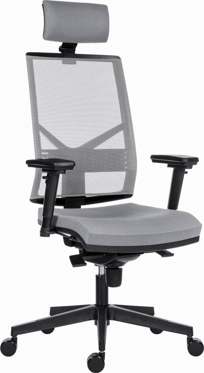 Karrige zyre ergonomike Powerton ERGO MARIE, me mbështetëse rrjetë, krahë 3D, e zezë