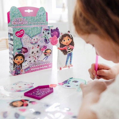Set kreativ Totum Gabbys Dollhouse Diamond Painting, për fëmijë, shumëngjyrësh