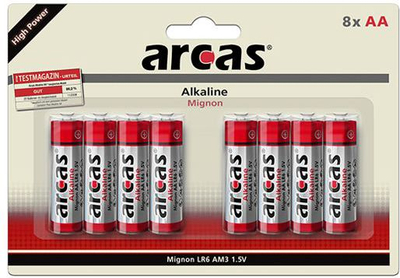Bateri AA/ R6 Arcas, 1.5V, 8 copë