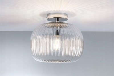 Lampë tavani Paulmann Ruya LED, xham, ngjyrë krom