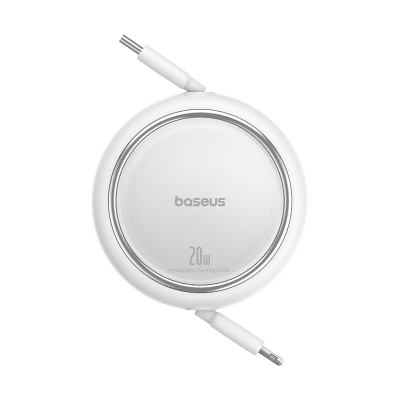 Kabllo karikimi Baseus Free2Pull, 20W, 1m, USB C në Lightning, e bardhë