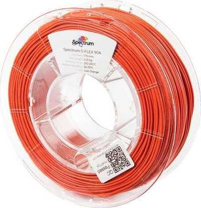 Filament 3D Spectrum S-Flex 90A, 1.75mm, 250g, portokalli Lion Orange