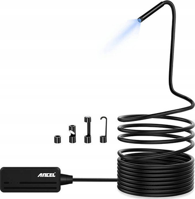 Kamerë endoskopike WiFi Ancel W655, lidhet me telefon, me dritë LED, e zezë