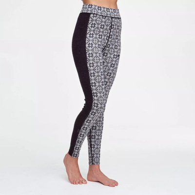 Legginsa për goca Kari Traa Rose, 100% merino, për termike, bardh e zi, L