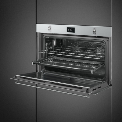Furrë SMEG Classica SF9390X1, 90cm, 3100 W, e hirtë/zezë