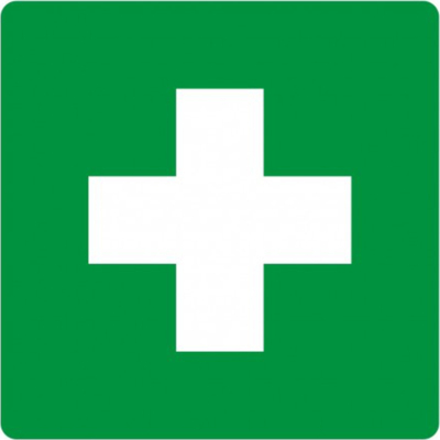 Tabelë sinjalizimi OHS First Aid PVC, për mur, jeshile e bardhë