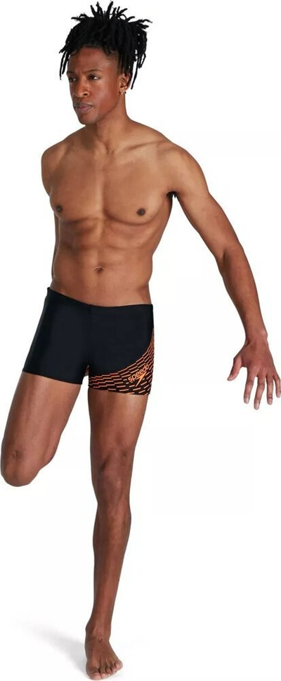 Shorce noti për meshkuj Speedo Medley Logo R.D4, poliester, me print portokalli, të zinj