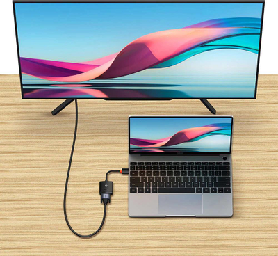 Adapter HDMI në VGA Baseus Lite Series, 1080p, dalje audio 3.5mm, i zi