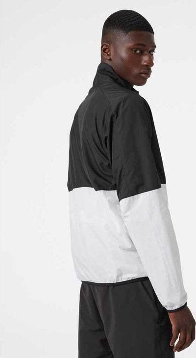 Јакна против ветер Helly Hansen Juell 53703, Regular Fit, со патент, двобојна црно бела