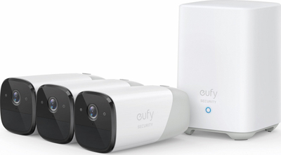 Sistem sigurie Eufy eufyCam 2 Pro, set me 3 kamera 2K, HomeBase 2, i bardhë