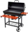 Grill qymyri pa markë, me kapak, sipërfaqe 71x34.5 cm, i zi