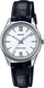 Orë dore Casio Collection LTP-V005L-7B2, kuarc, rrip lëkure, ngjyrë argjendtë