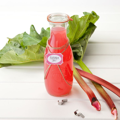 Set shishe qelqi për lëng Weck Butelka, 1062 ml, me kapak, transparente