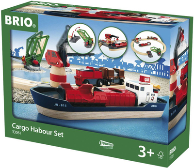Set trenash BRIO Cargo Harbor, 16 pjesë, për fëmijë 3+, shumëngjyrësh
