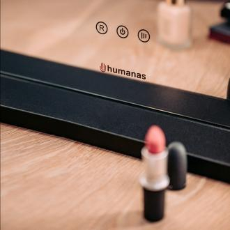Pasqyrë kozmetike Humanas HS-HM02, ndriçim LED, portë USB, e zezë