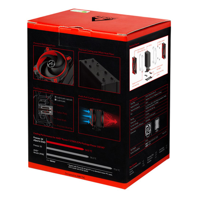 Ftohës CPU ARCTIC Freezer 34 eSports DUO, tower, dy ventilatorë, i zi e kuqe