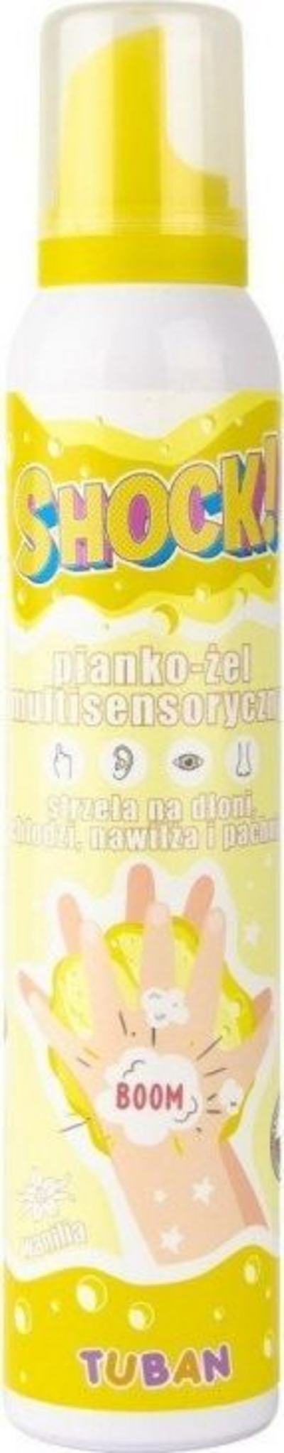 Пена-гел мултисензорна за раце Тубан Шок Ванила, 200 ml, мирис на ванила, жолта