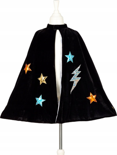 Пелерина суперхерој за деца Souza Superhero Cape, 4-8 години, со декоративни ѕвезди, црна