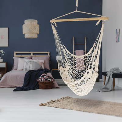 Karrige varëse Brazilian Hammock PROMIS HM150, mban 130 kg, kornizë druri 100 cm, bezhë