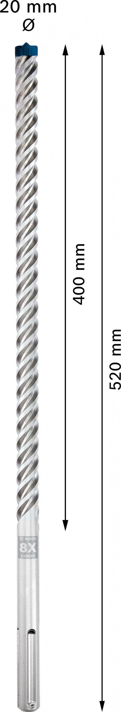 Spiral goditës Bosch EXPERT SDS max-8X, 20 x 400 x 520 mm, për beton