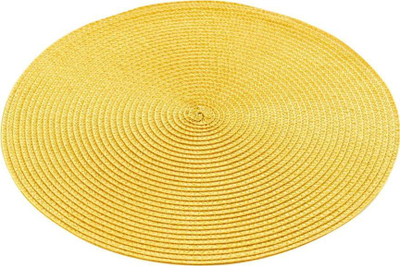 Nastro tavoline Zebulon Round, diametër 35 cm, polipropilen, ngjyrë mustard