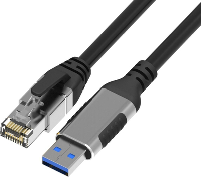 Kabllo adapter Ethernet PREMIUMCORD kunet2, USB 3.2 në RJ45 Gigabit LAN, 2 m, e zezë