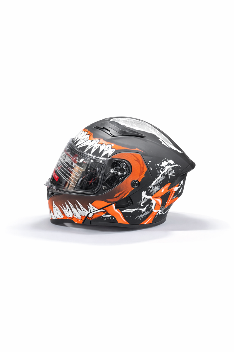 Helmetë modulare H.L-N, Flip-Up, L, e zezë/portokalltë