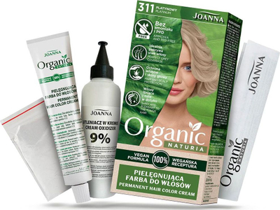Bojë flokësh Joanna Naturia Organic 311 Platinum, vegane, pa amoniak