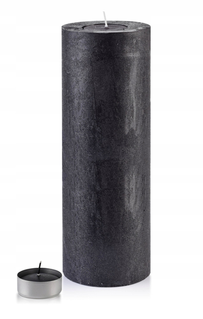 Qiri dekorativ Candle Candle Lantern, 12 x 36 cm, stil rustik, i zi mat
