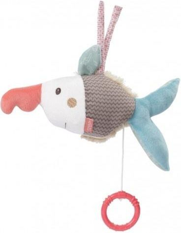 Музичка играчка за бебиња Fehn Sawfish, плюш, со смирувачка мелодија, шарена