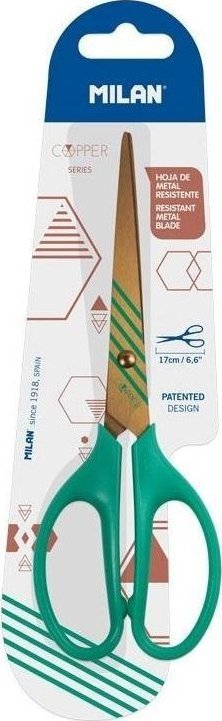 Gërshërë Milan Copper, 17 cm, dorezë e gjelbër