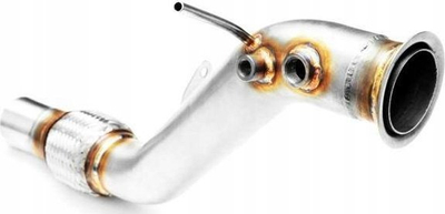 Downpipe BMW N47, diamër 63.5mm, çelik inox, ngjyrë argjendtë