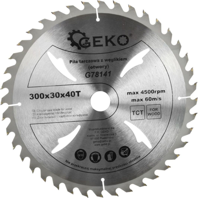 Тркалезно сечило Geko G78141, 300mm, 40 заби, за дрво