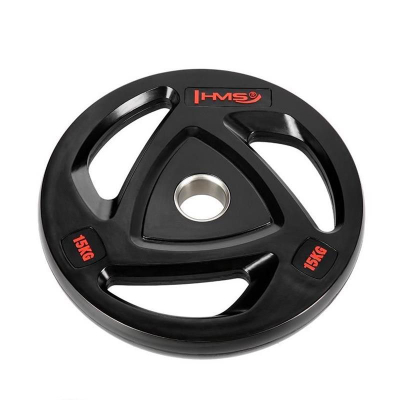 Peshë olimpike HMS, 15 kg, e veshme me gomë, e zezë