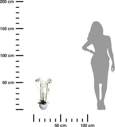 Bimë artificiale Atmosphera Orchid, me vazo qeramike, 53 cm, e bardhë