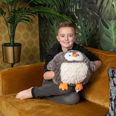 Lodër plushti Cozy Noxxiez Cuddly Toy Penguin Junior, 35 cm, gri