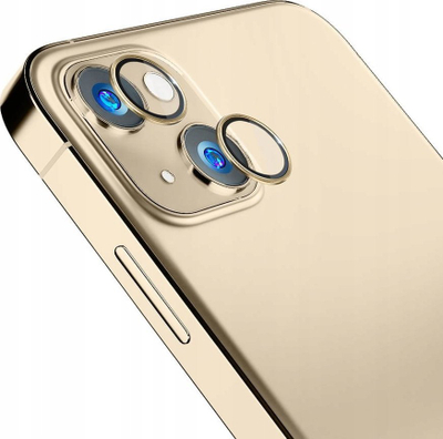 Mbrojtës kamerë 3MK Hybrid Glass Lens Protection Pro për Apple iPhone 14 Plus, xham 9H, ngjyrë flori