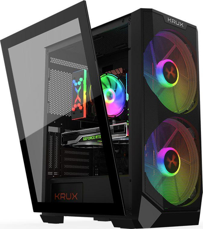 Kasë kompjuteri Krux Vortex ARGB (KRX0094), e zezë