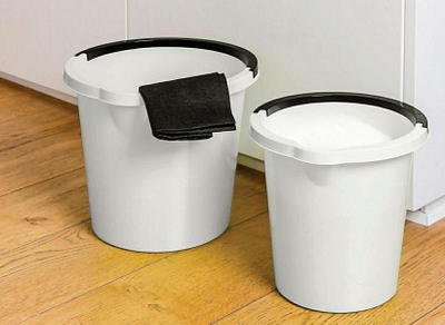 Kovë pastrimi Plast Team ATLANTA, 10L, plastike, e bardhë