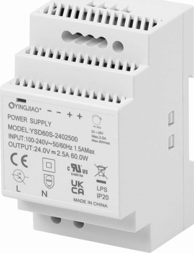 Furnizues energjie YINGJIAO YSD60S 2402500, 60W, 24V, për shinë DIN