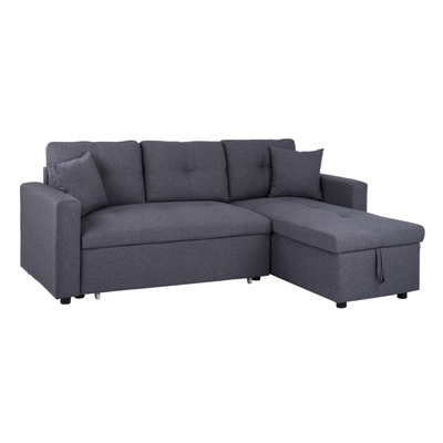 Divan këndor me shtrat Wayne HM3028.11, 224x147 cm, me arkë depozitimi, gri